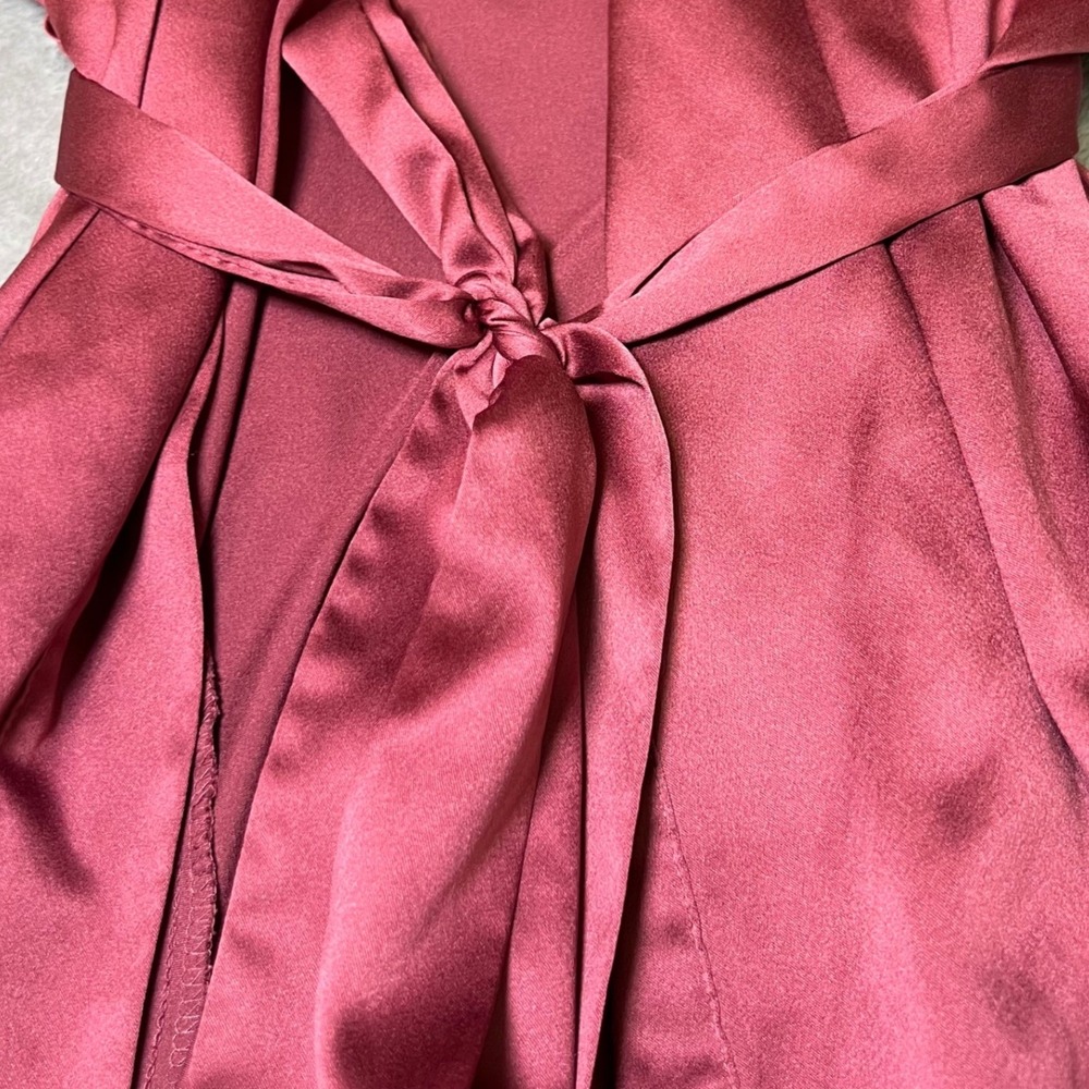 Victorias Secret Womens Size XS/S Satin Kimono Robe Dusty Rose Pink Silky Belted - Picture 8 of 12